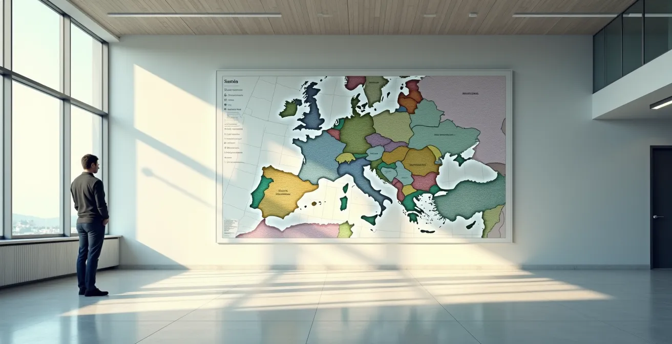 Mappa dell'Italia con calendario delle scadenze regionali per i bonus digitali