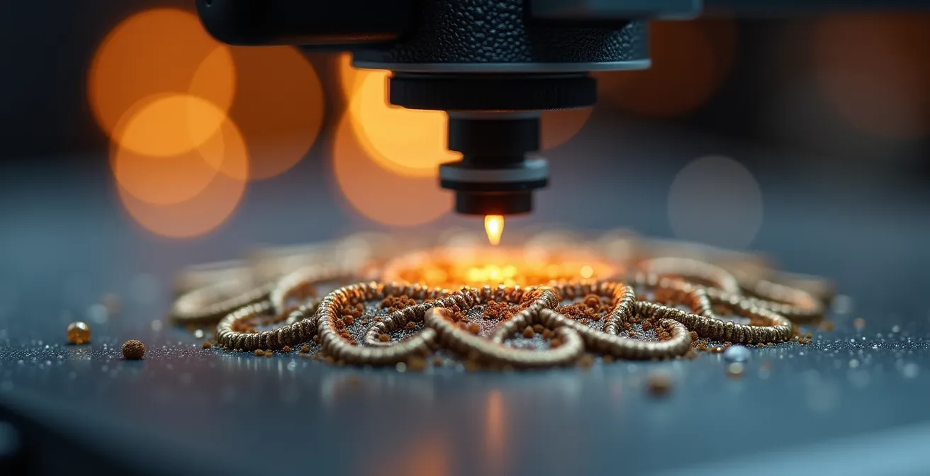 Laboratorio artigianale italiano con stampante 3D e prodotti personalizzati in lavorazione