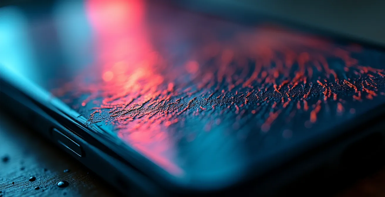 Illustrazione metaforica di un attacco overlay su app bancaria mobile