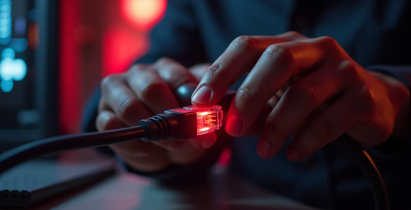 Dipendente che isola computer infetto staccando cavo di rete in situazione di emergenza